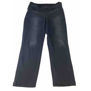 Spanx Jeans Womens Legging Faded Black Gray Mid Rise Pull On Stretch 32" waist